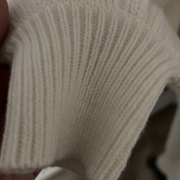 La Charme Off White Sweater Dress Back Tie Detail Long Sleeves - Picture 4 of 12